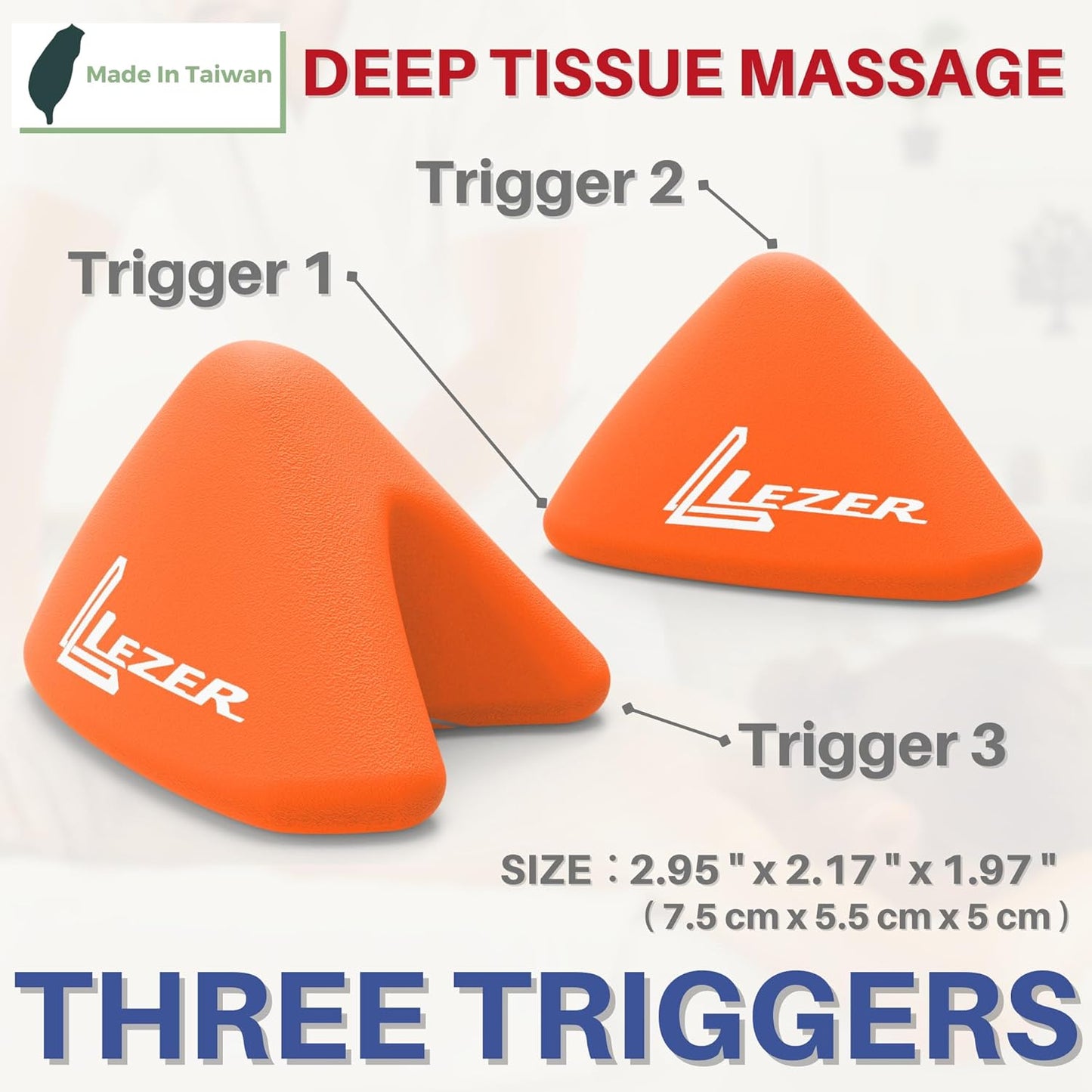 Trigger Massage Point, Manual Massage Ball, Hip Hook, Muscle Knot Release Tool, Deep Tissue Relief, Hip Flexor Iliacus Back Psoas Hand Foot Myofascial, Physical Therapy, 2.9 Inx2.1 In(Orange)