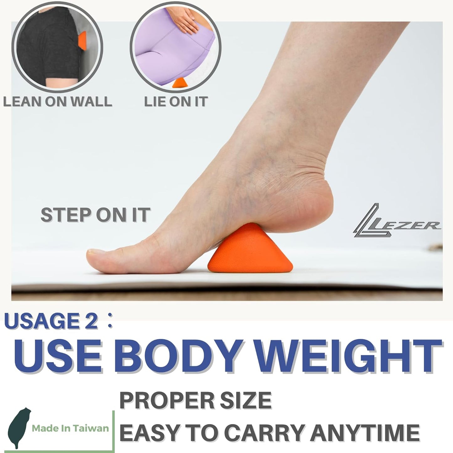 Trigger Massage Point, Manual Massage Ball, Hip Hook, Muscle Knot Release Tool, Deep Tissue Relief, Hip Flexor Iliacus Back Psoas Hand Foot Myofascial, Physical Therapy, 2.9 Inx2.1 In(Orange)
