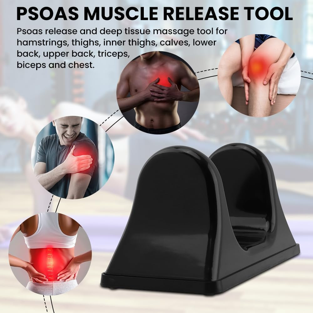 Psoas Release Tool & Hip Flexor Stretching Device, Deep Tissue Muscle Relief for HIPS, Lower Back & Psoas, Alleviate Tension, Soreness(Black,Size:11Inch)